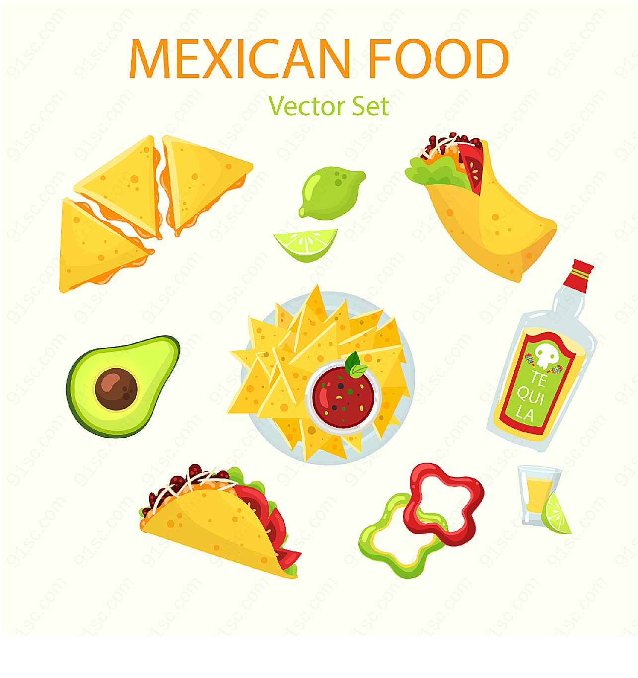 美味墨西哥食物矢量美食