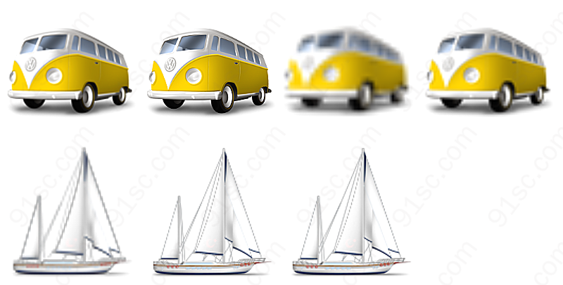 汽车和帆船交通工具