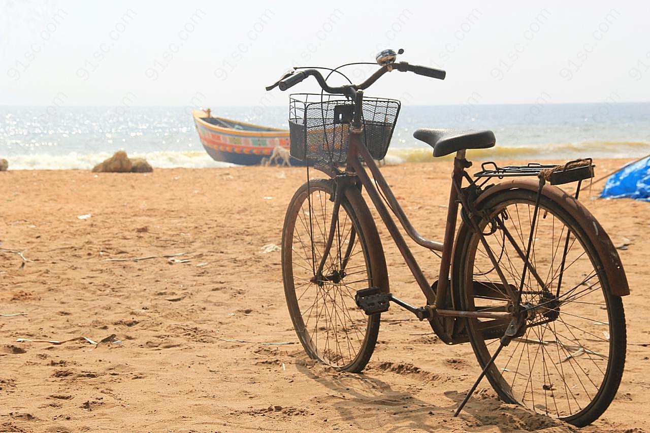 旧自行车图片高清摄影