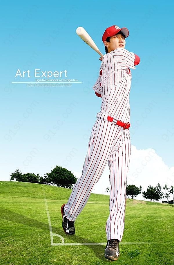 挥杆人物golf创意海报人物生活