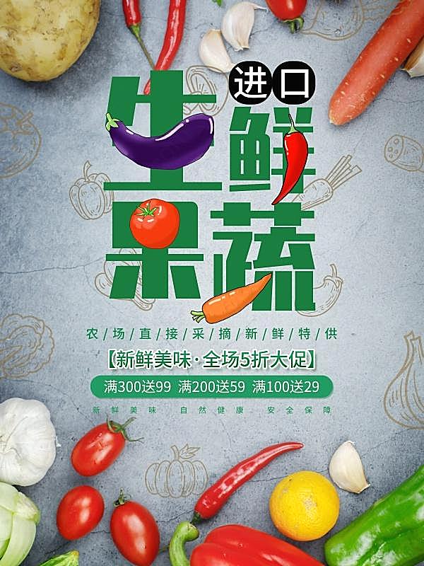 生鲜果蔬宣传海报设计广告海报