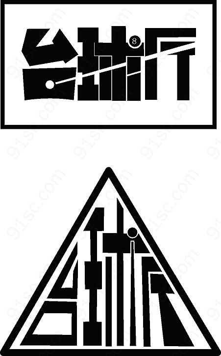台球厅logo中文艺术字设计