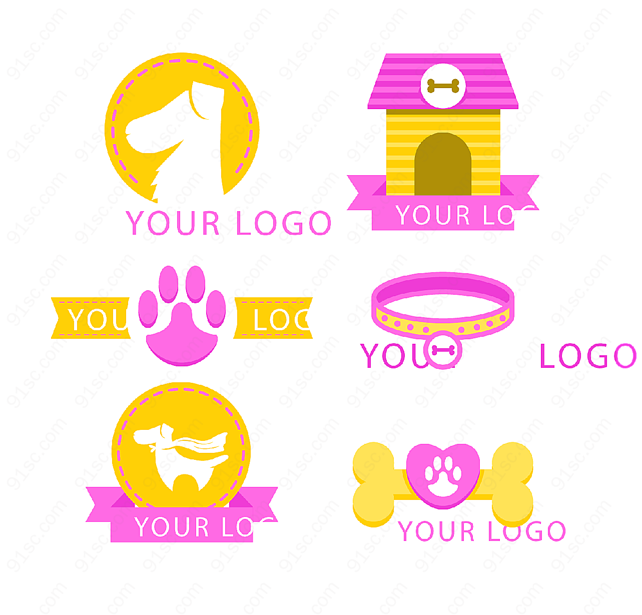 宠物狗元素标志矢量logo图形
