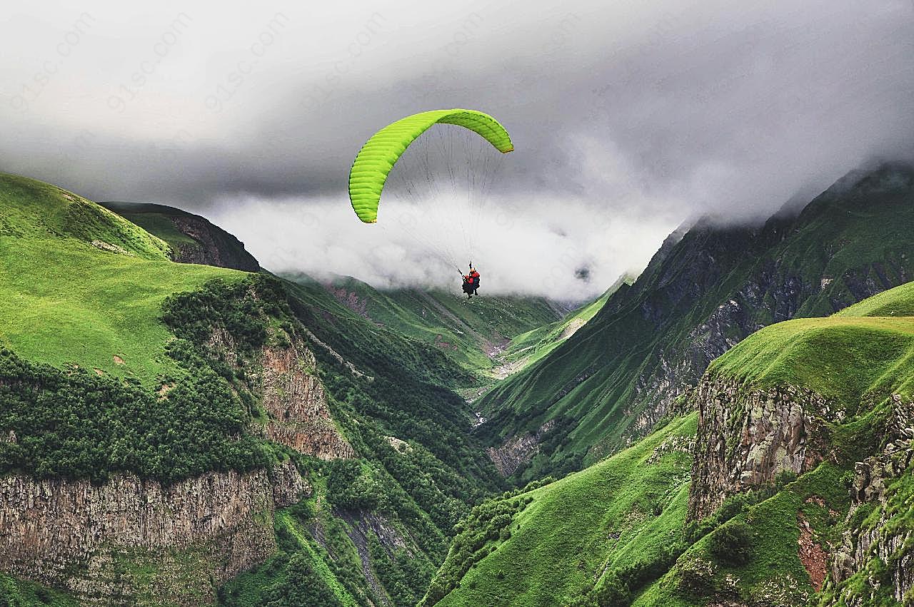 极限运动高空跳伞图片艺术