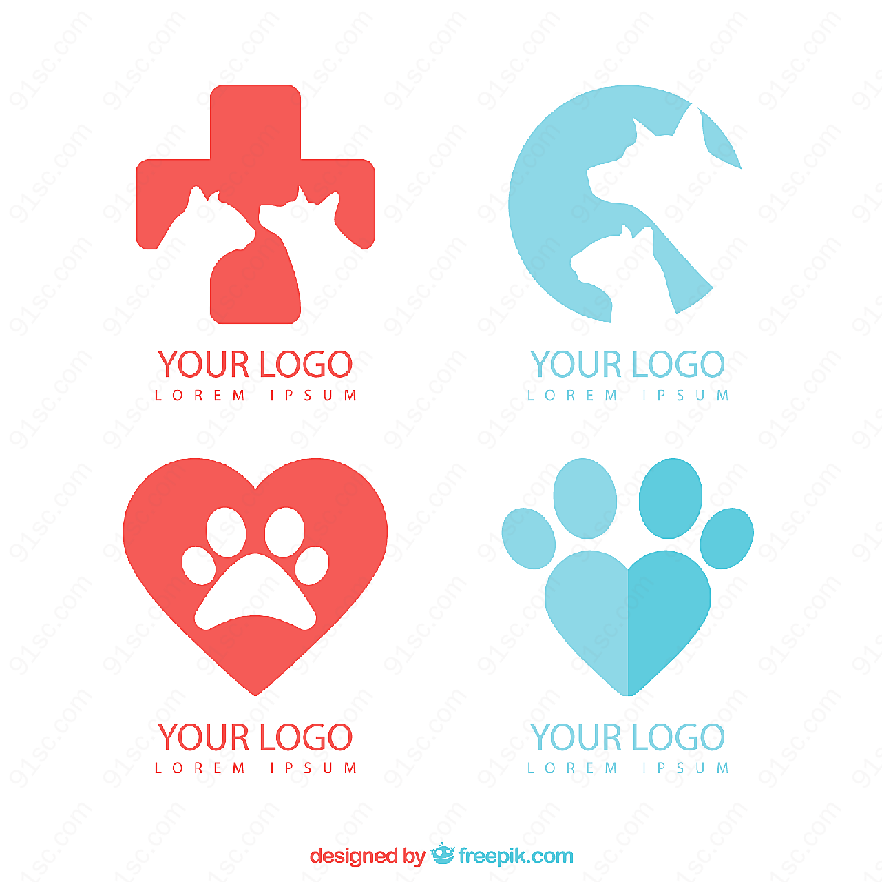 宠物元素标志矢量logo图形