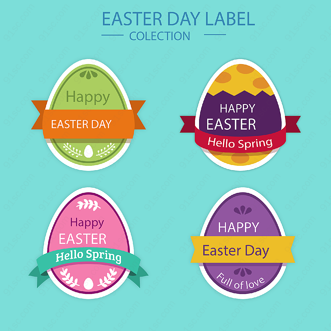 复活节彩蛋标签其它矢量节日其它