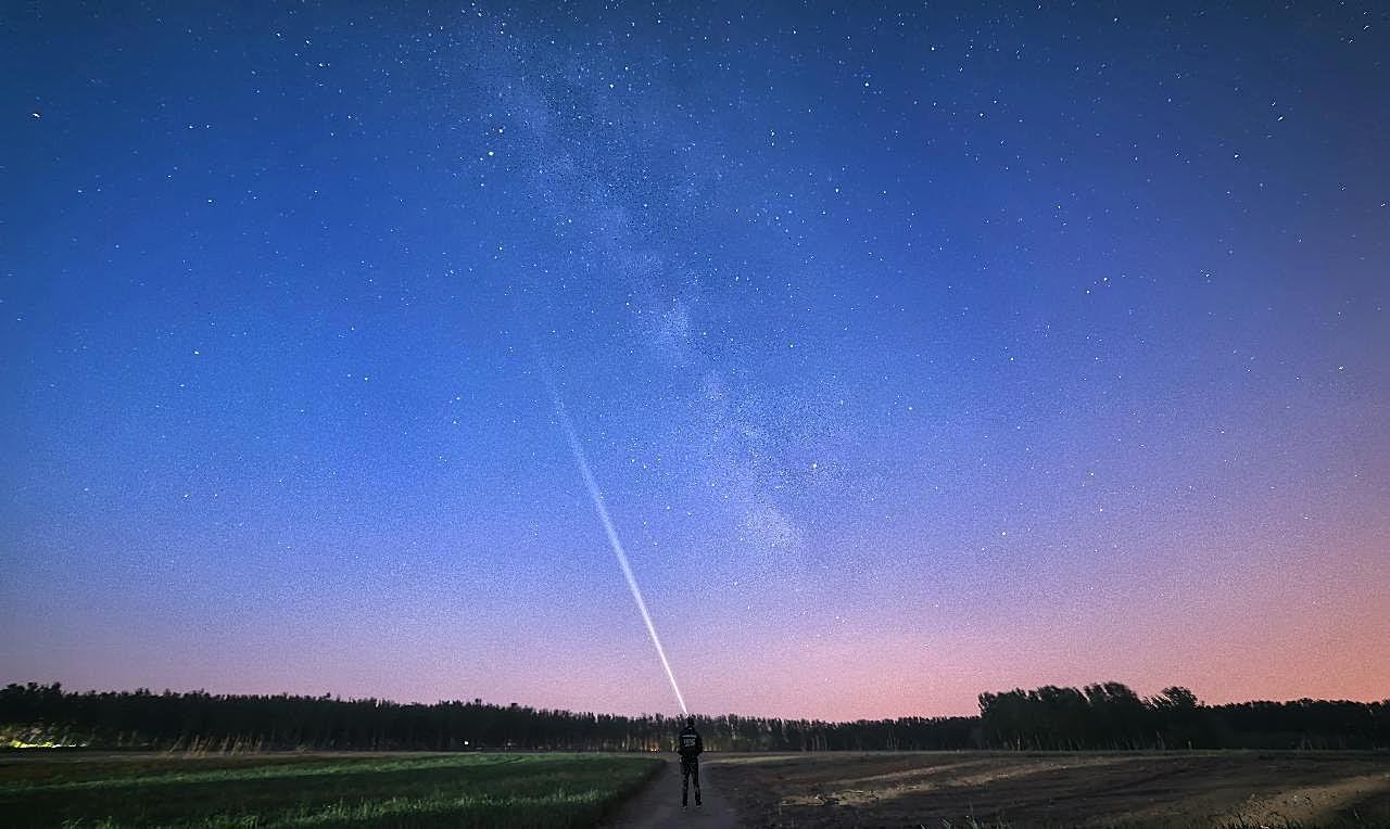 日暮夜晚星空唯美图片摄影