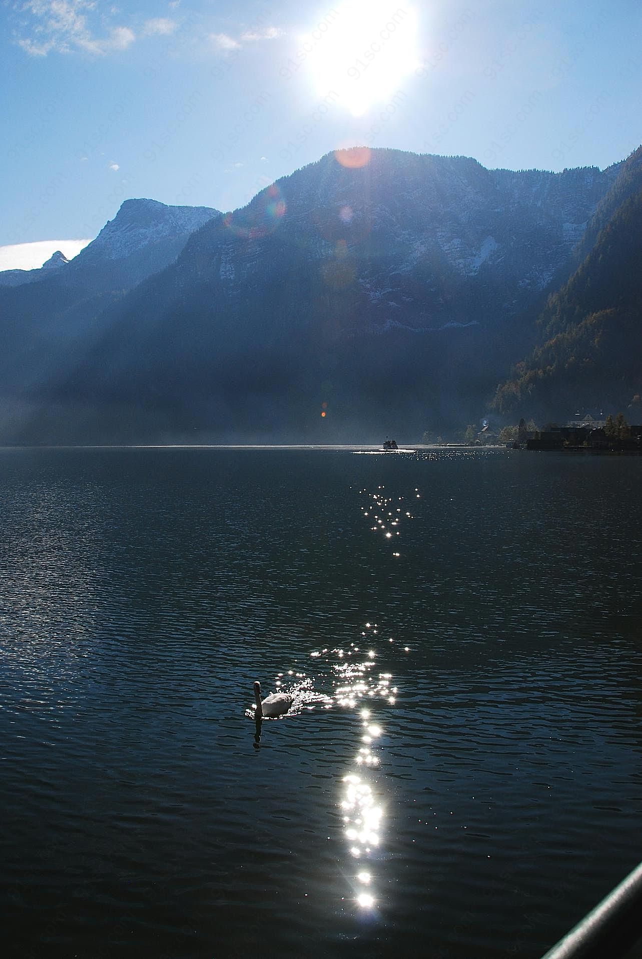奥地利哈尔施塔特湖摄影高清