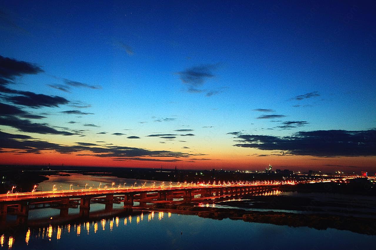 北戴河大桥夜景图片城市景观