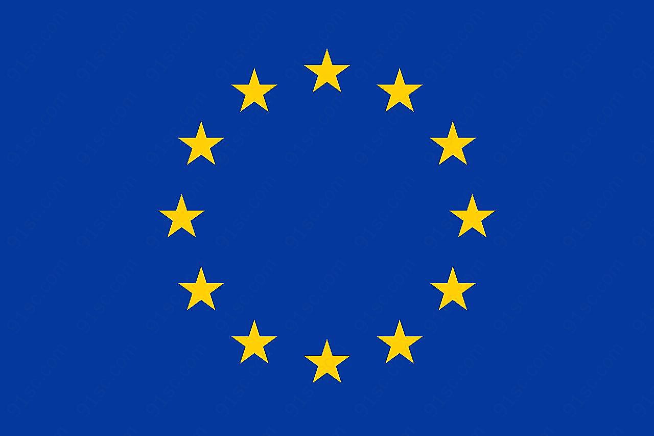 欧洲联盟国旗特写图片高清