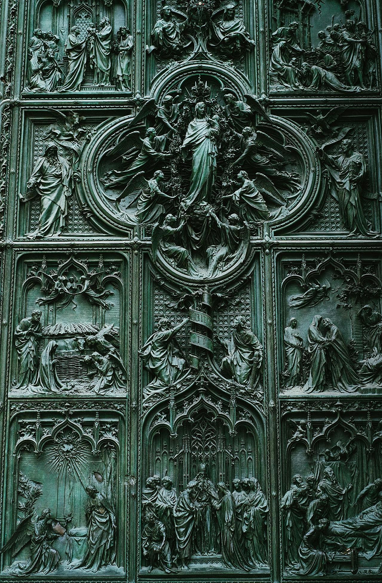 大教堂青铜门细节图片