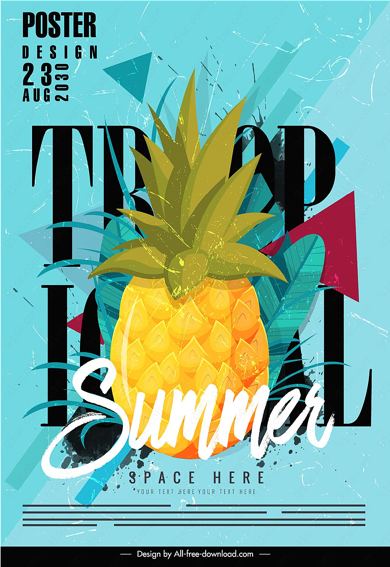 菠萝夏季海报平面广告