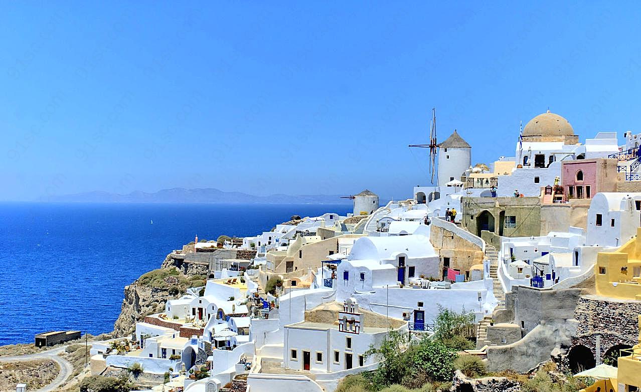 希腊爱情海建筑图片城市景观
