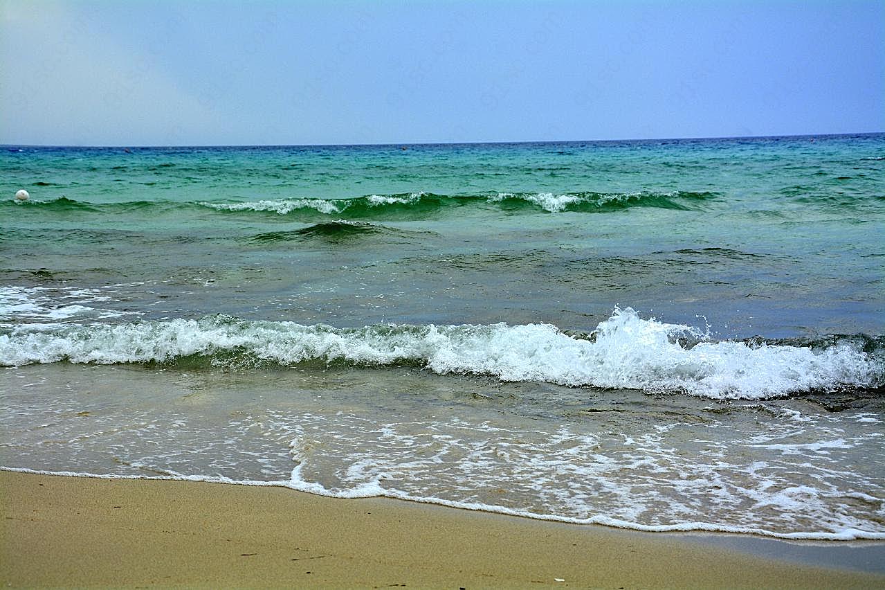 蔚蓝海浪图片自然风景