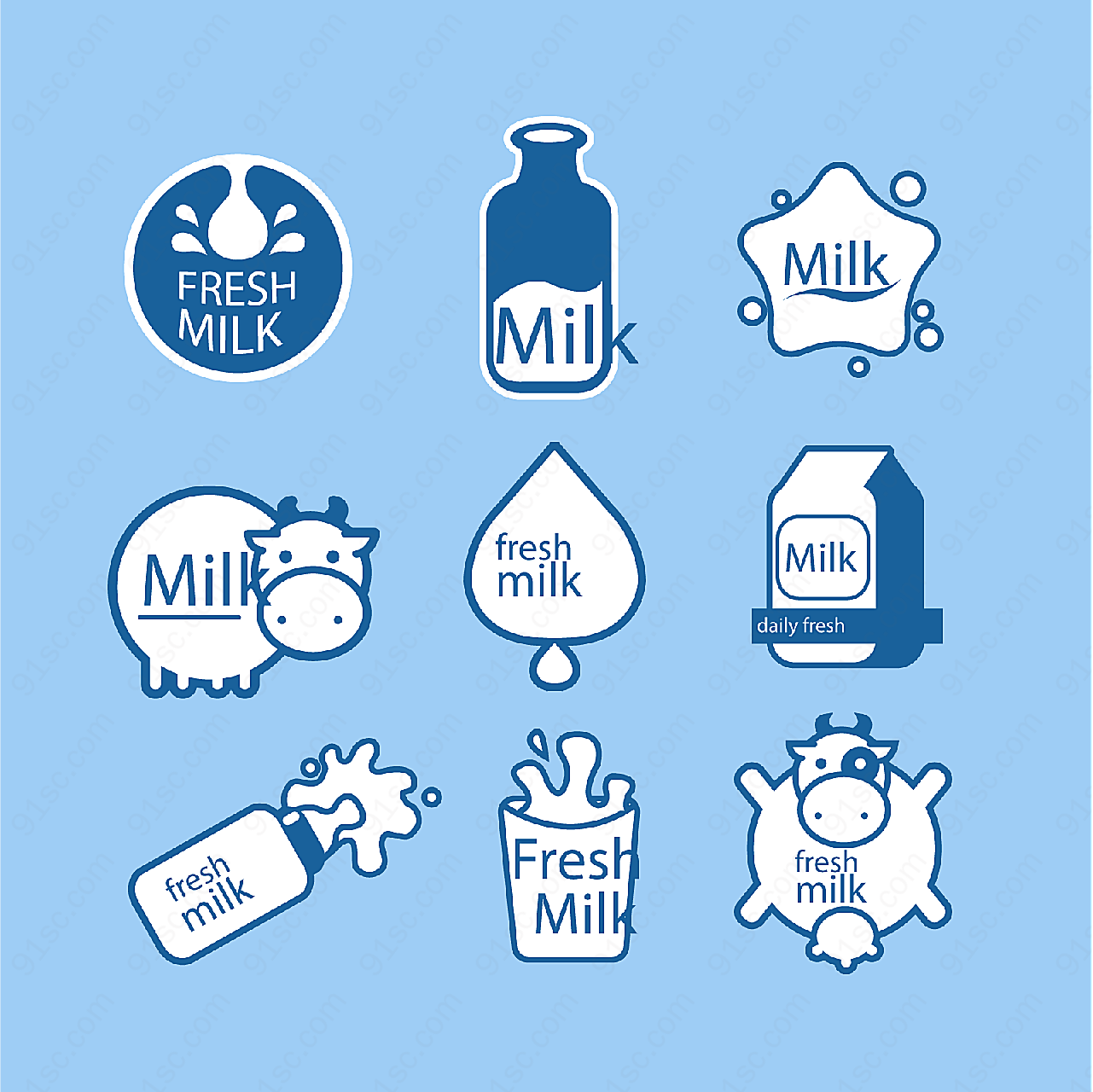 牛奶标签label矢量