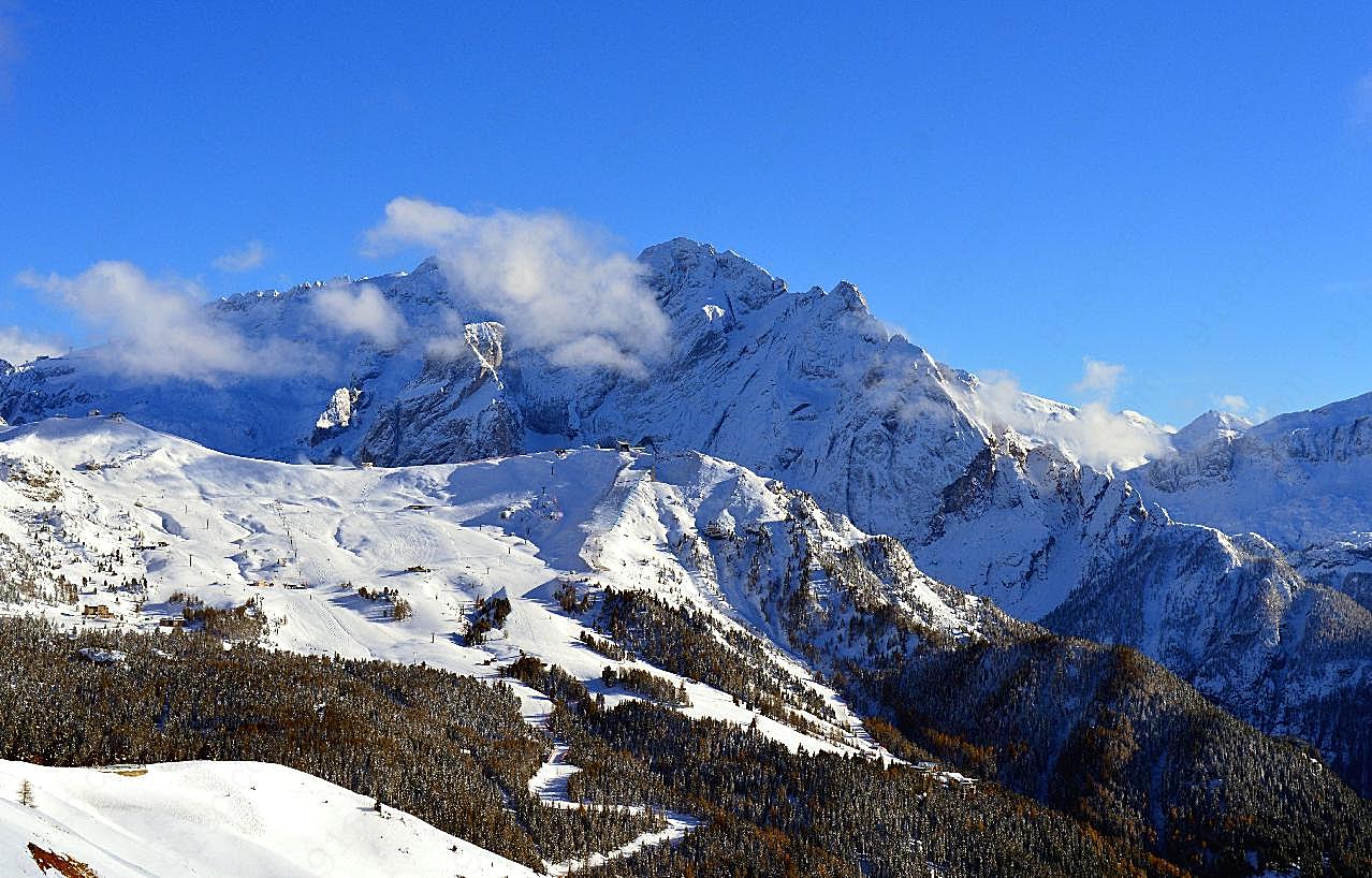 意大利白云岩雪山图片自然景观