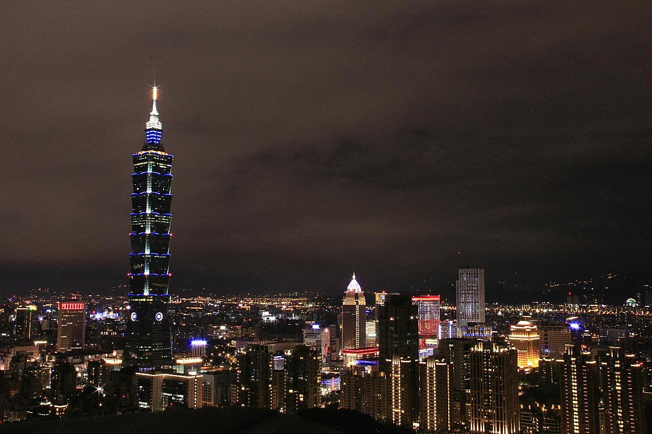 台北101夜景图片建筑