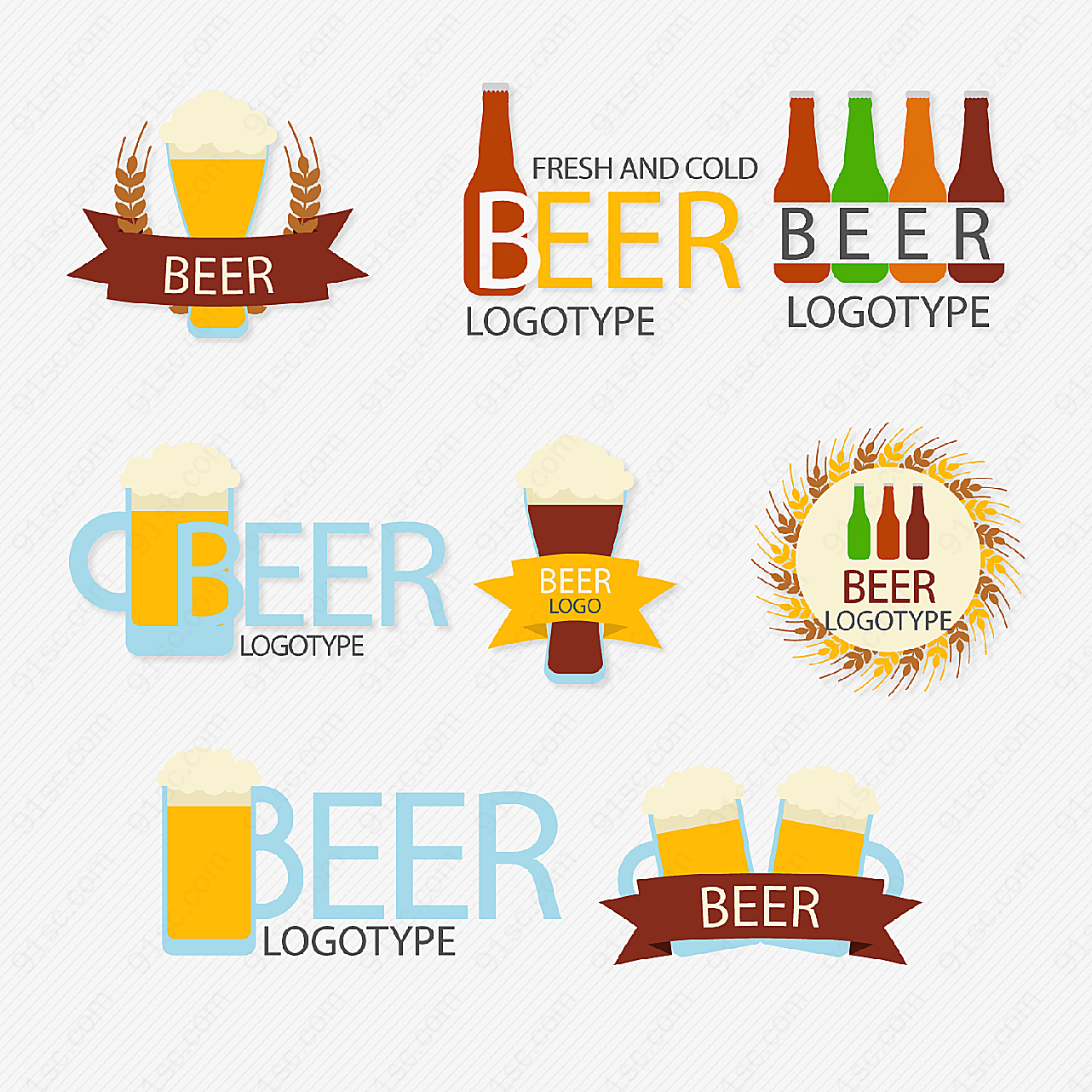 精致啤酒标志矢量logo图形