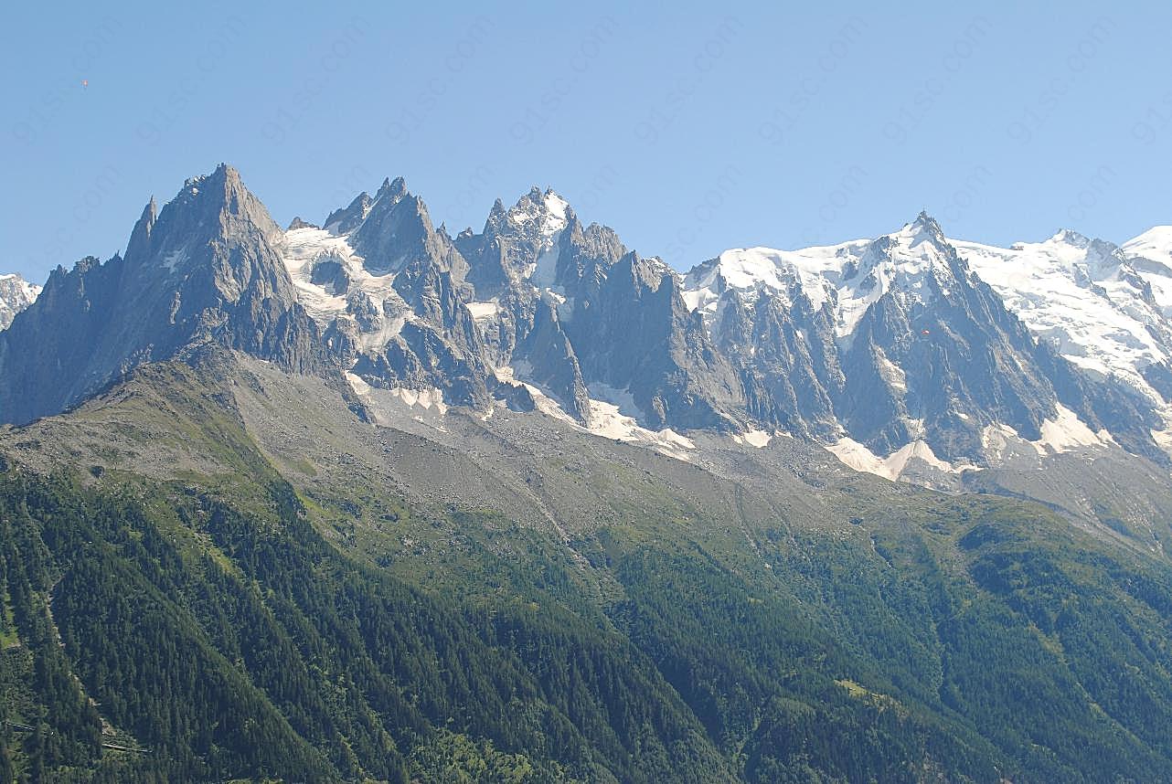 阿尔卑斯高山景观图片高清摄影