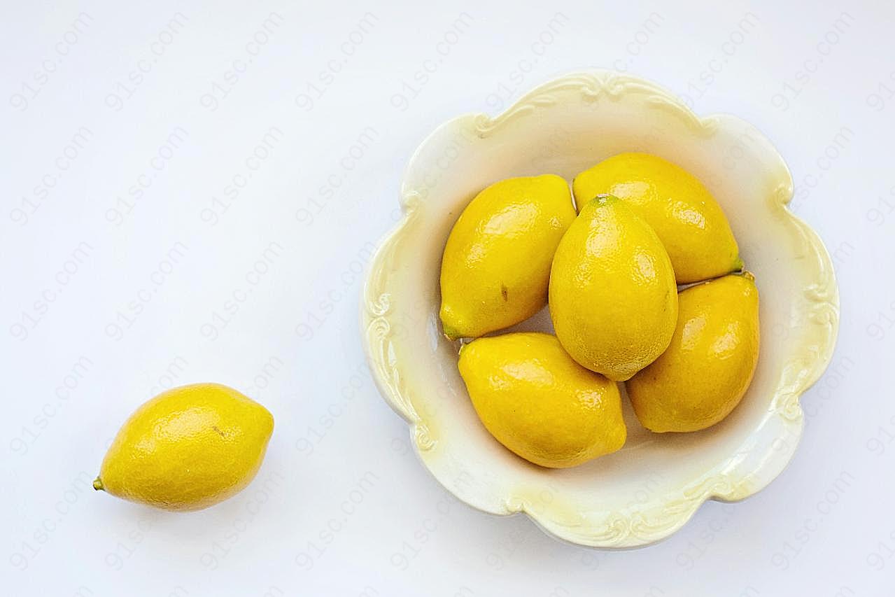 一碗柠檬图片高清摄影