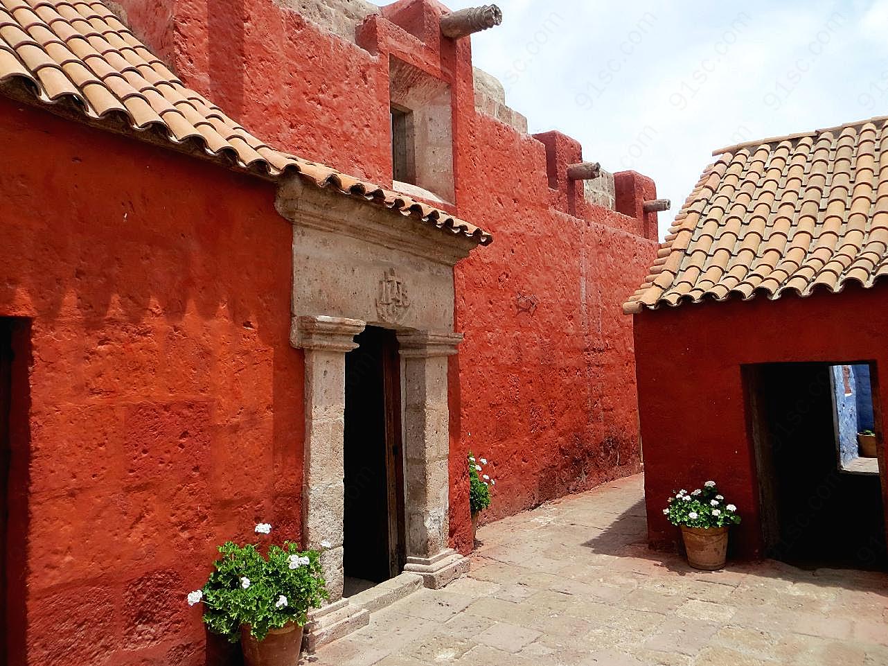红漆墙古代建筑图片特色建筑