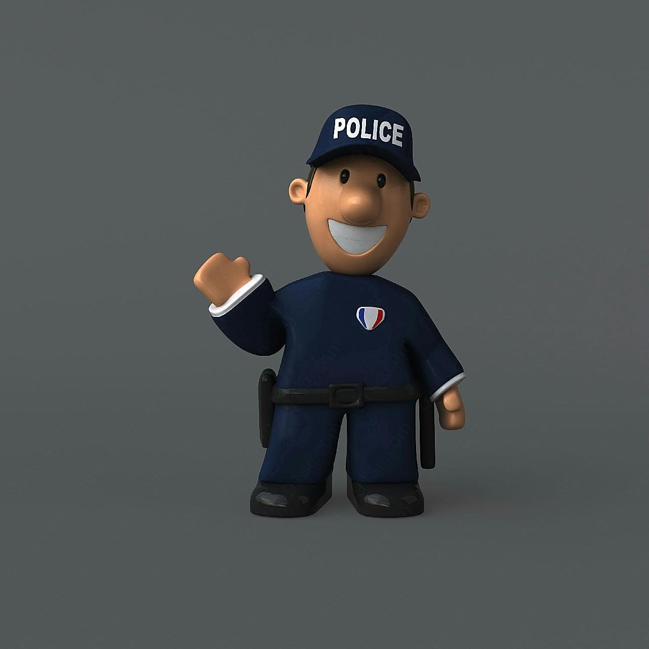 3d警察公仔卡通玩具图片3d图片