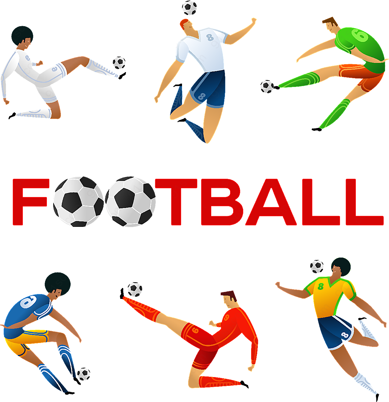 足球运动人物插画矢量体育运动