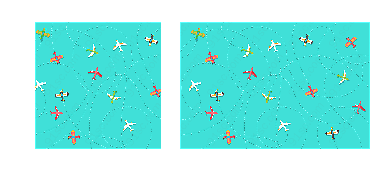 飞机和轨迹背景矢量背景