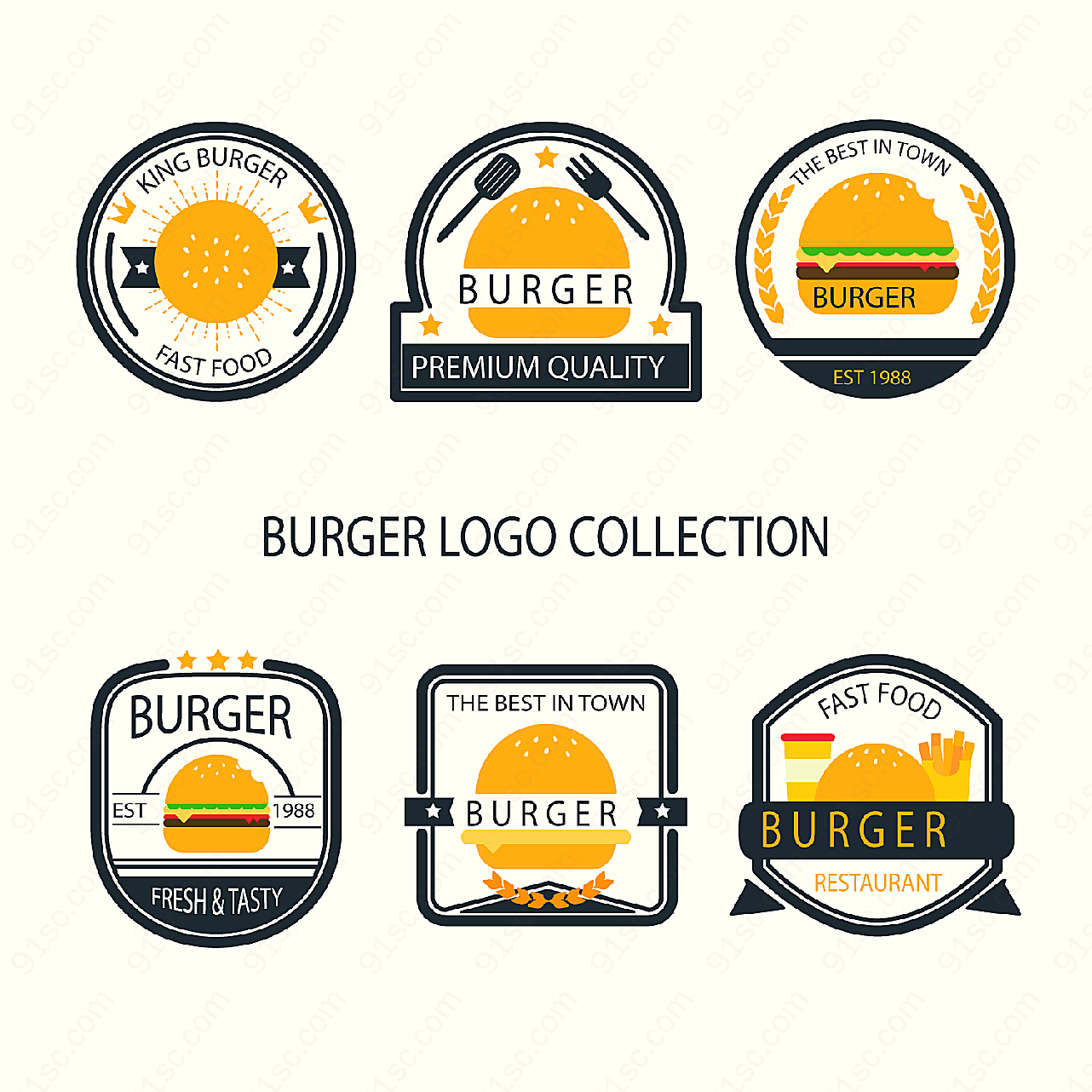 汉堡包标志矢量矢量logo图形