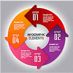 圈子箭头信息图表矢量商务金融