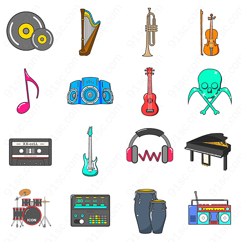 音乐器材系列系列图标