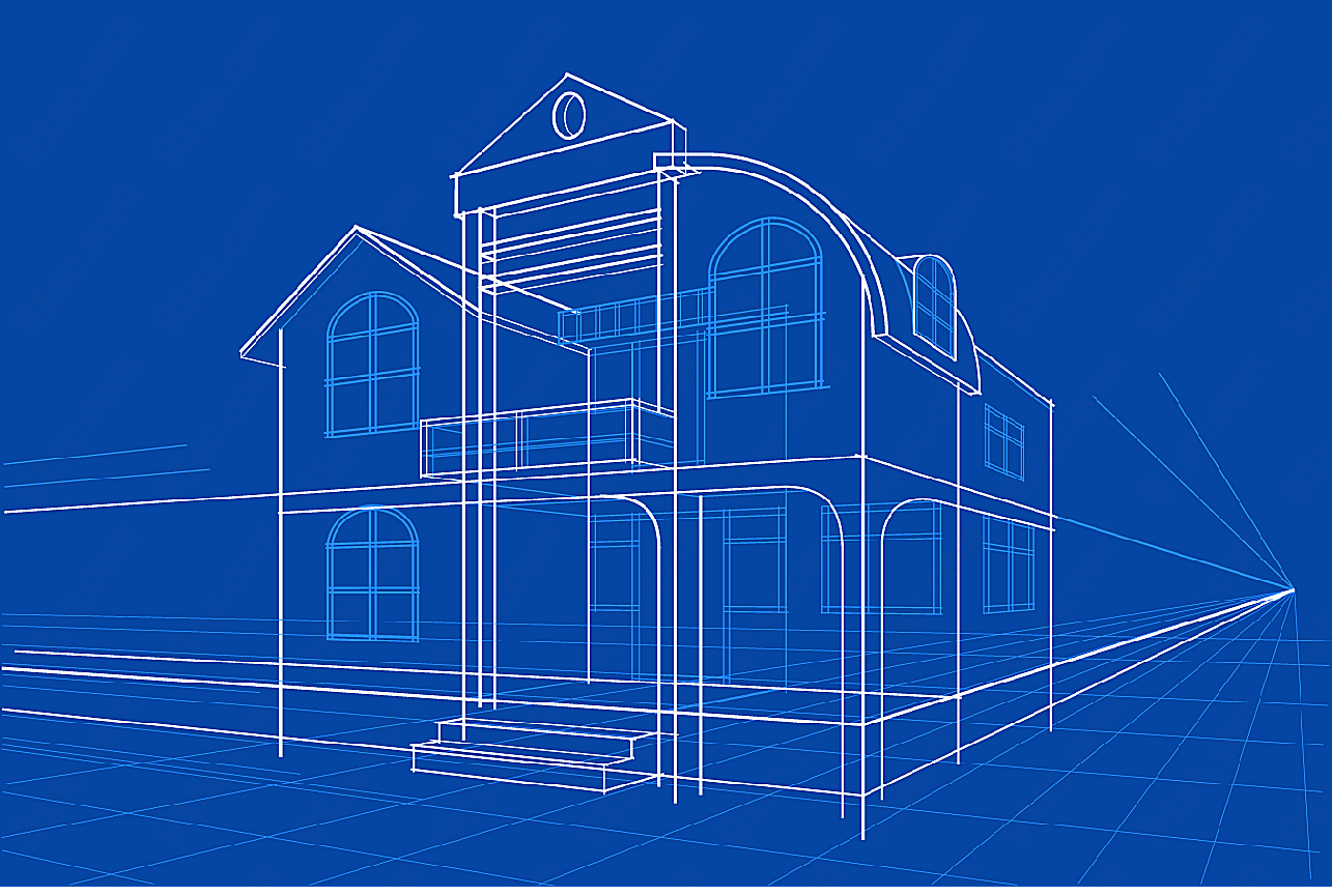 线性房子模型矢量矢量建筑景观