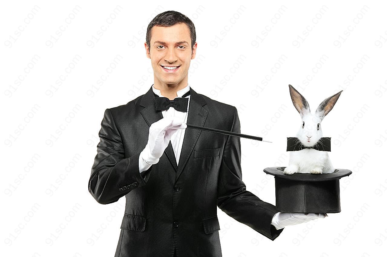 魔术师和兔子的图片摄影