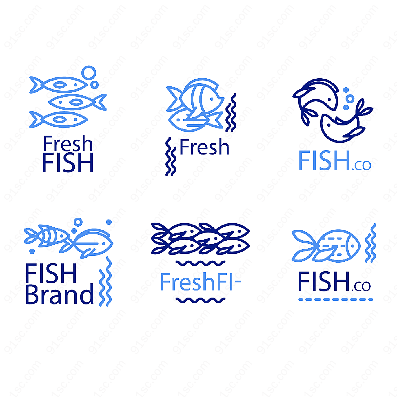 鱼标志矢量矢量logo图形