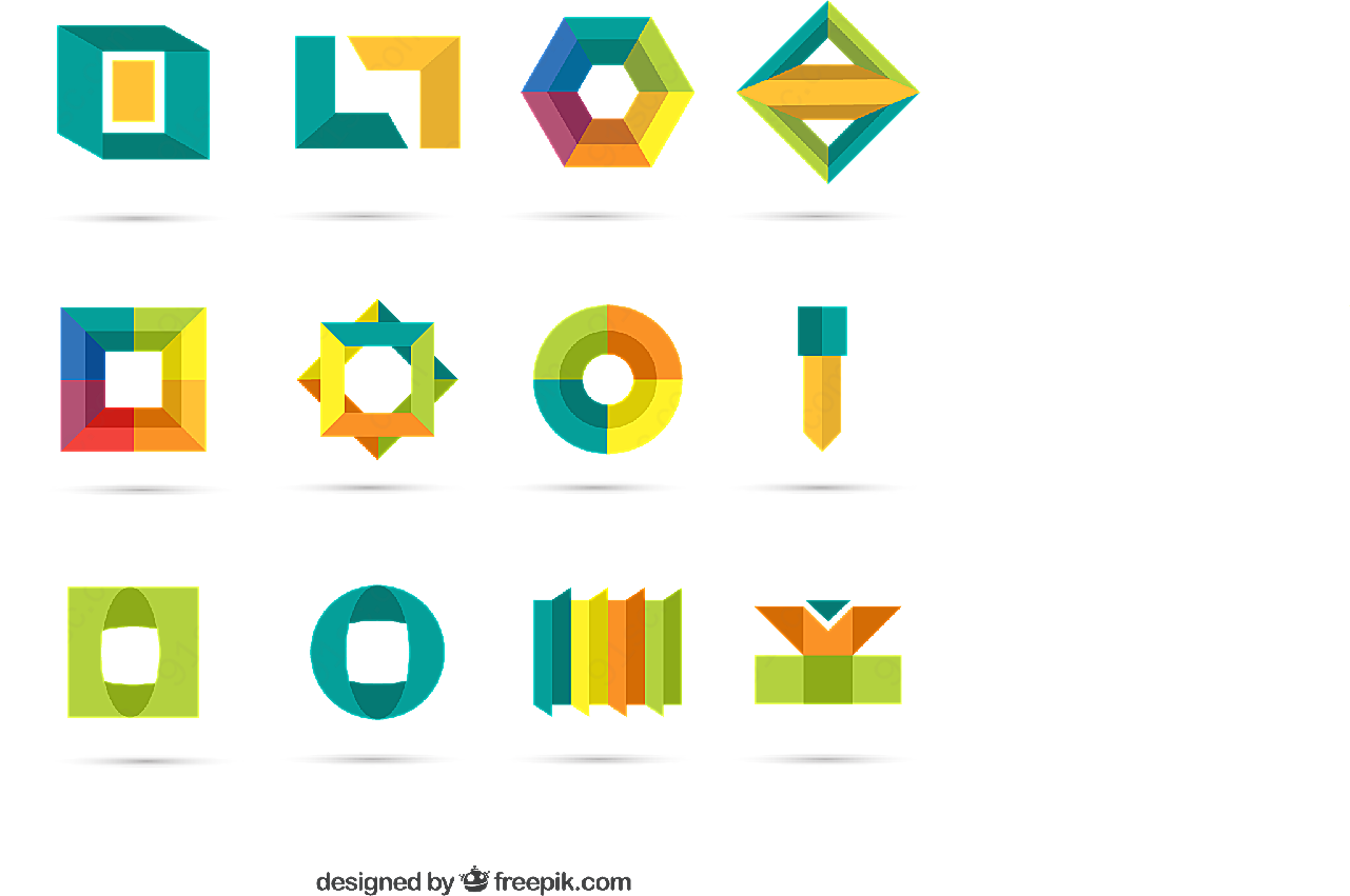 彩色立体标志矢量logo图形