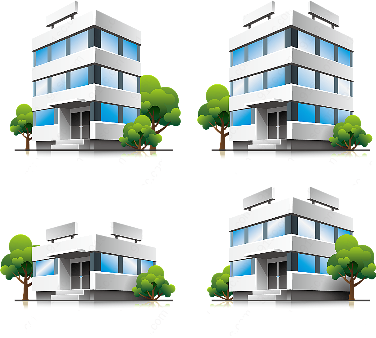 立体房屋模型矢量建筑景观