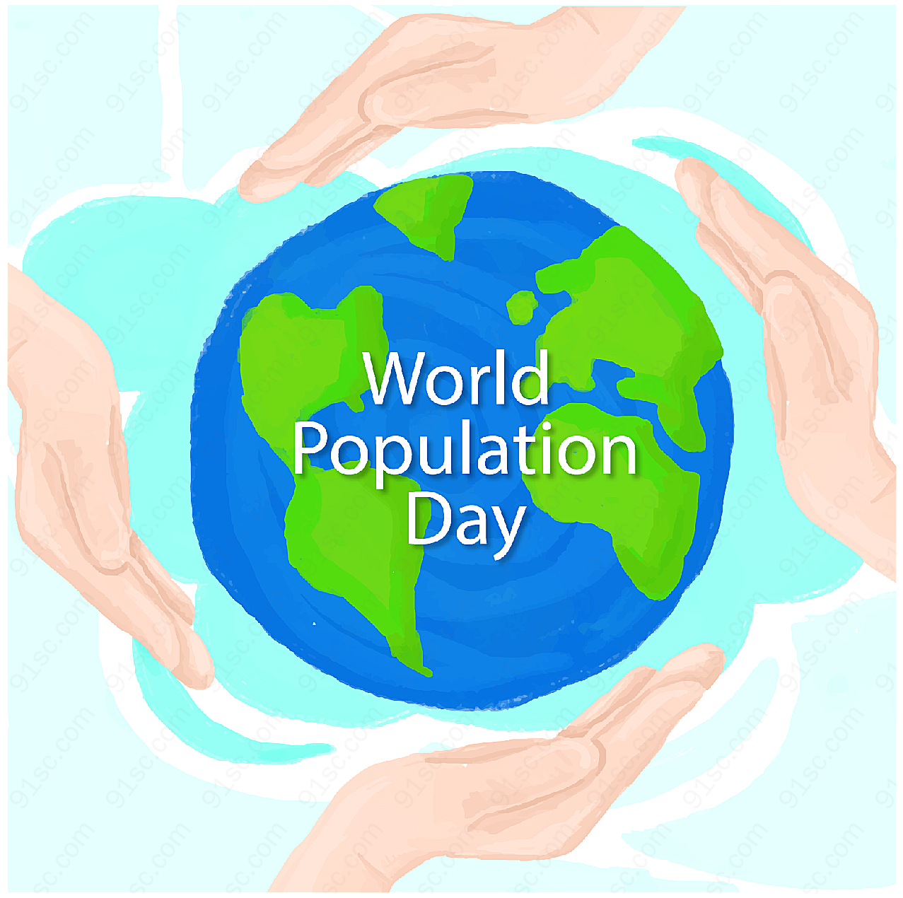世界人口日贺卡矢量节日其它