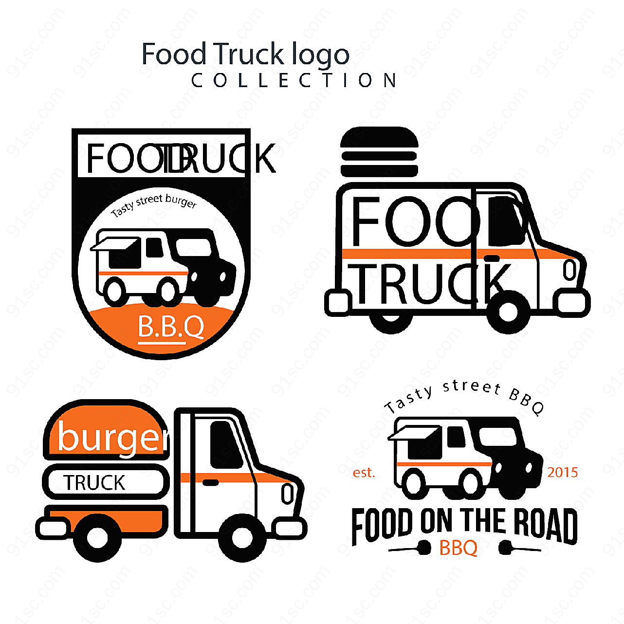 创意快餐车标志矢量logo图形