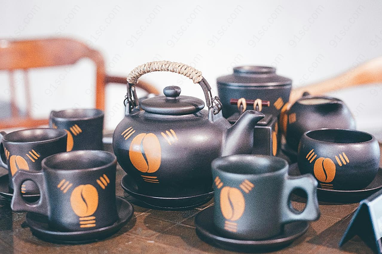 紫砂壶茶具套装图片摄影