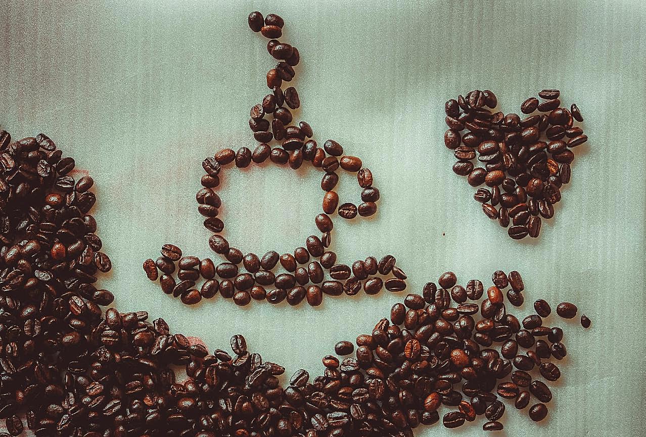 咖啡豆图案摆放图片美食