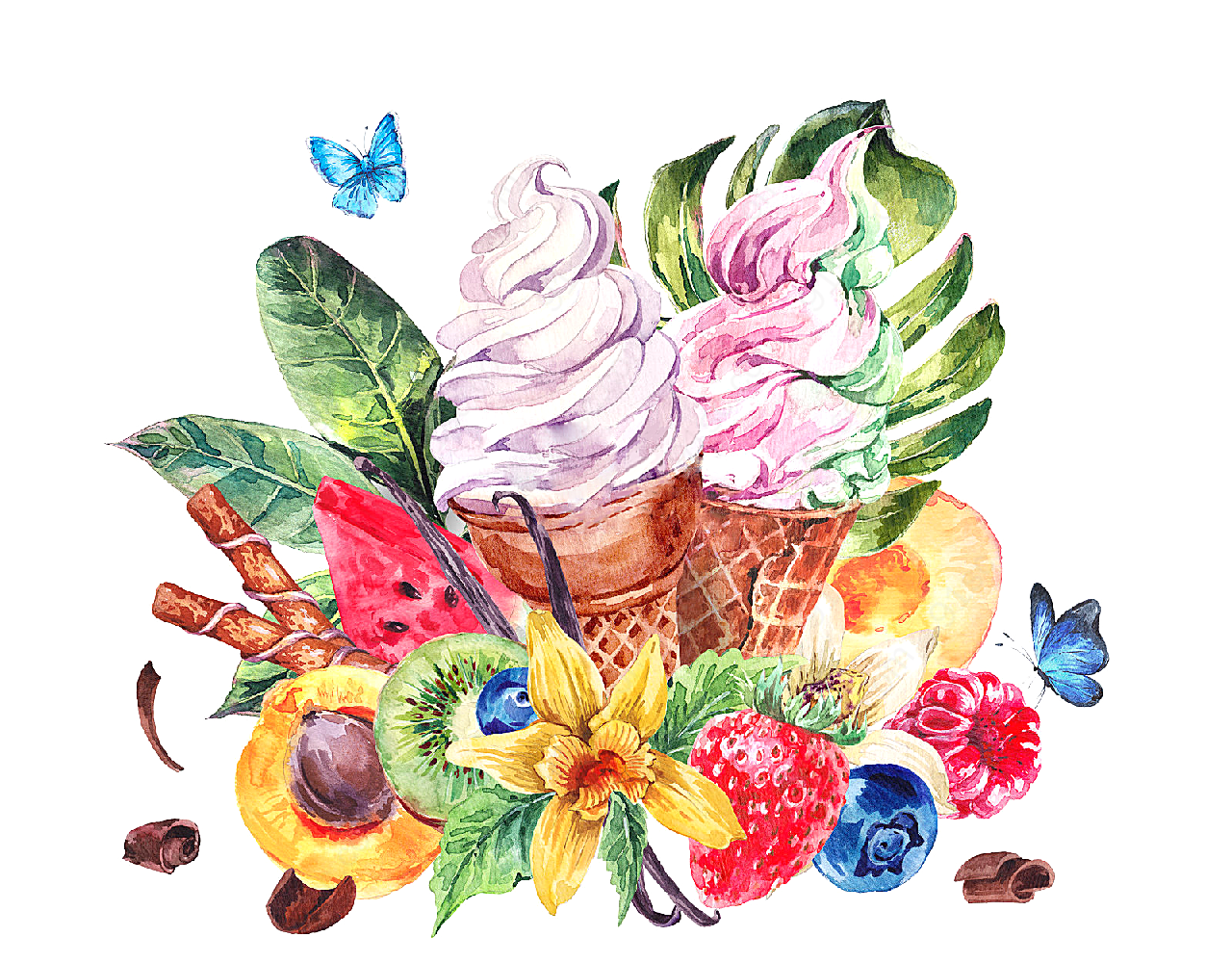 水果冰淇淋圣代摄影高清
