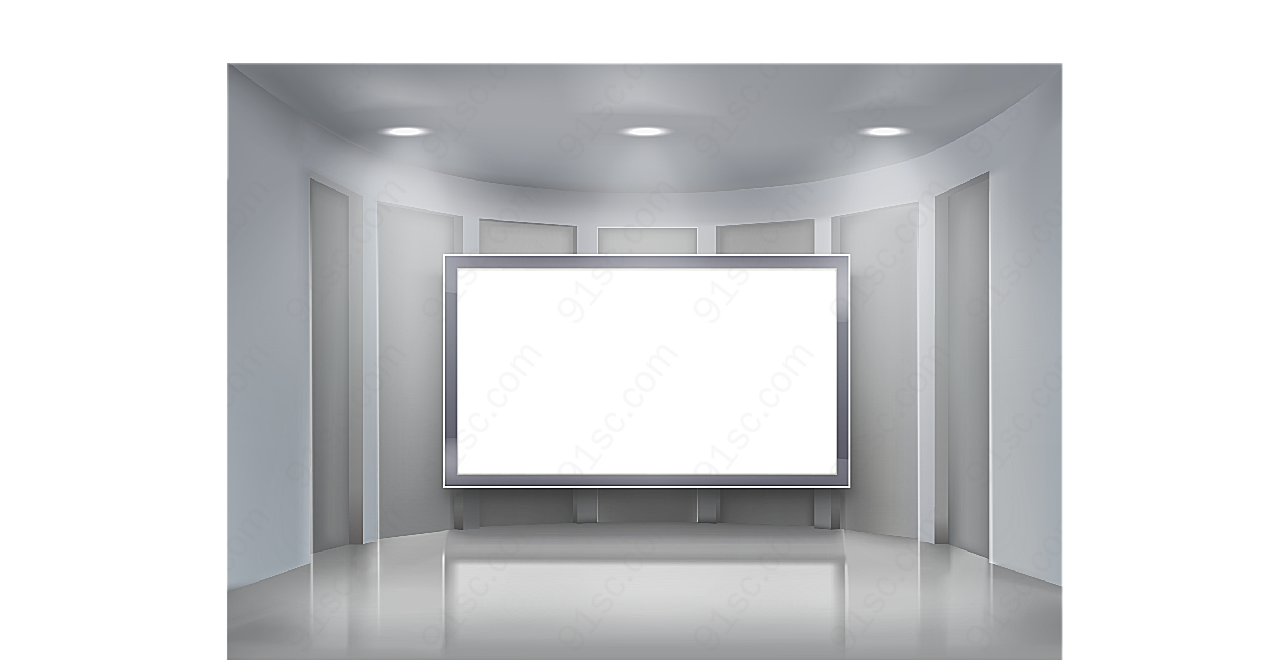 灯光下的屏幕2矢量室内空间