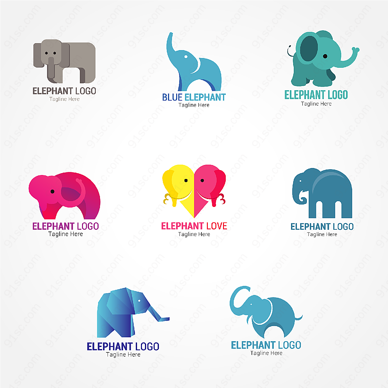 大象标志矢量矢量logo图形