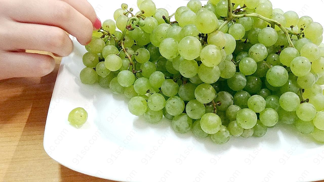 绿葡萄素材图片水果