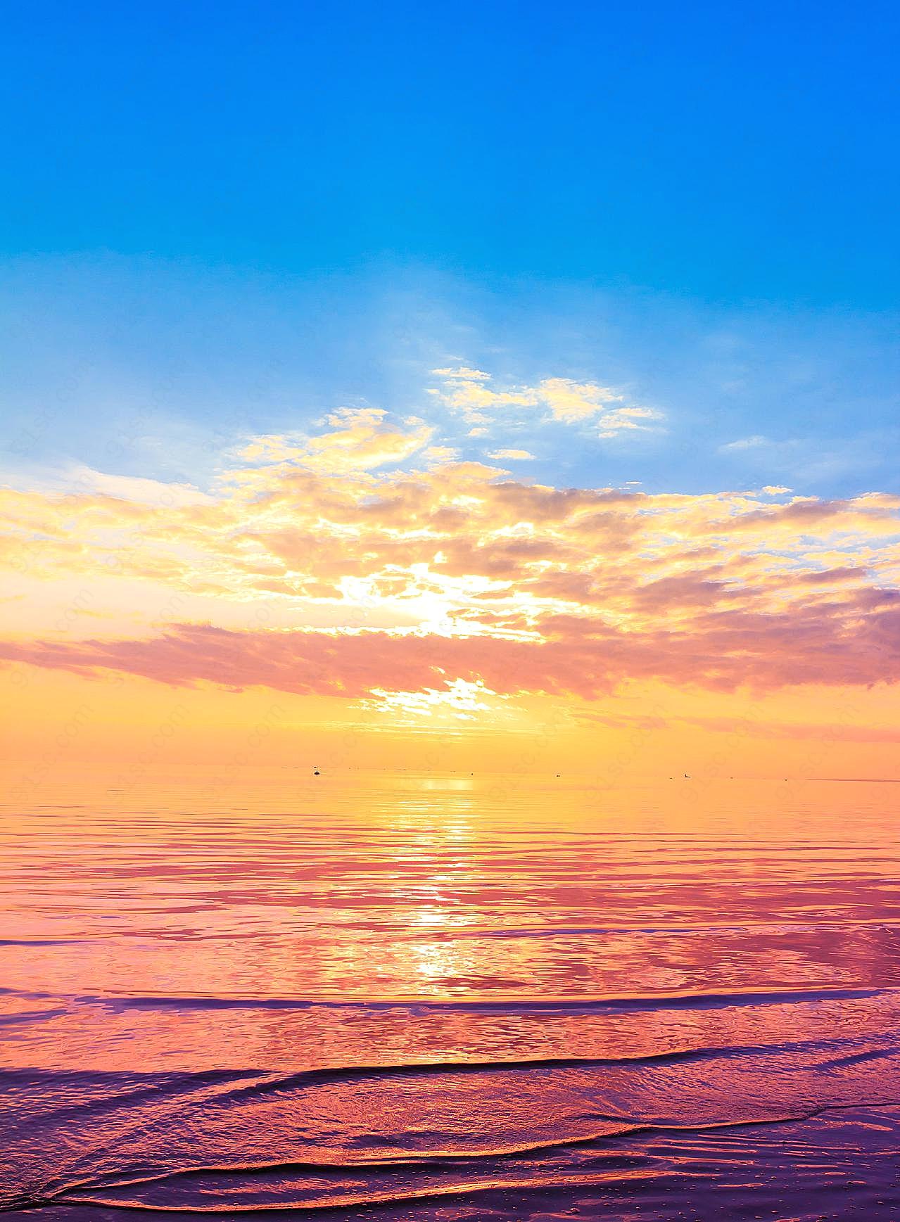 高清海边图片下载夕阳