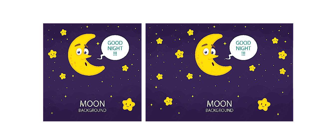 卡通月亮和星星卡通矢量插画