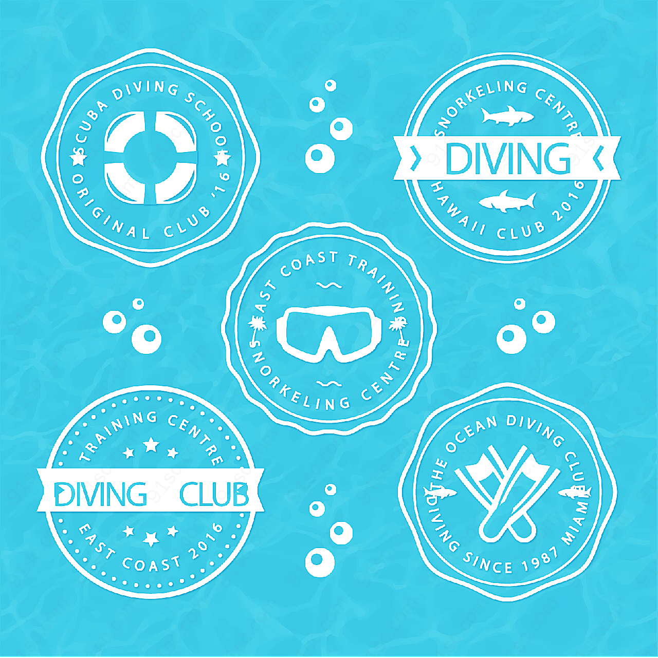 潜水俱乐部标志矢量logo图形