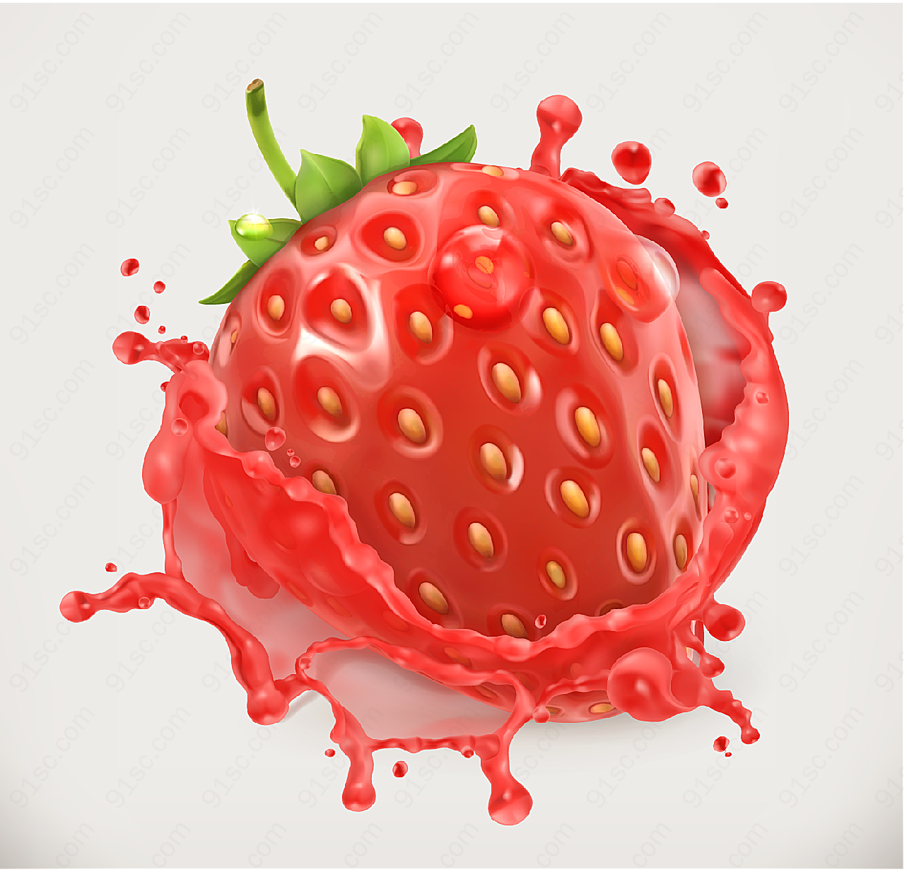 草莓矢量素材矢量水果