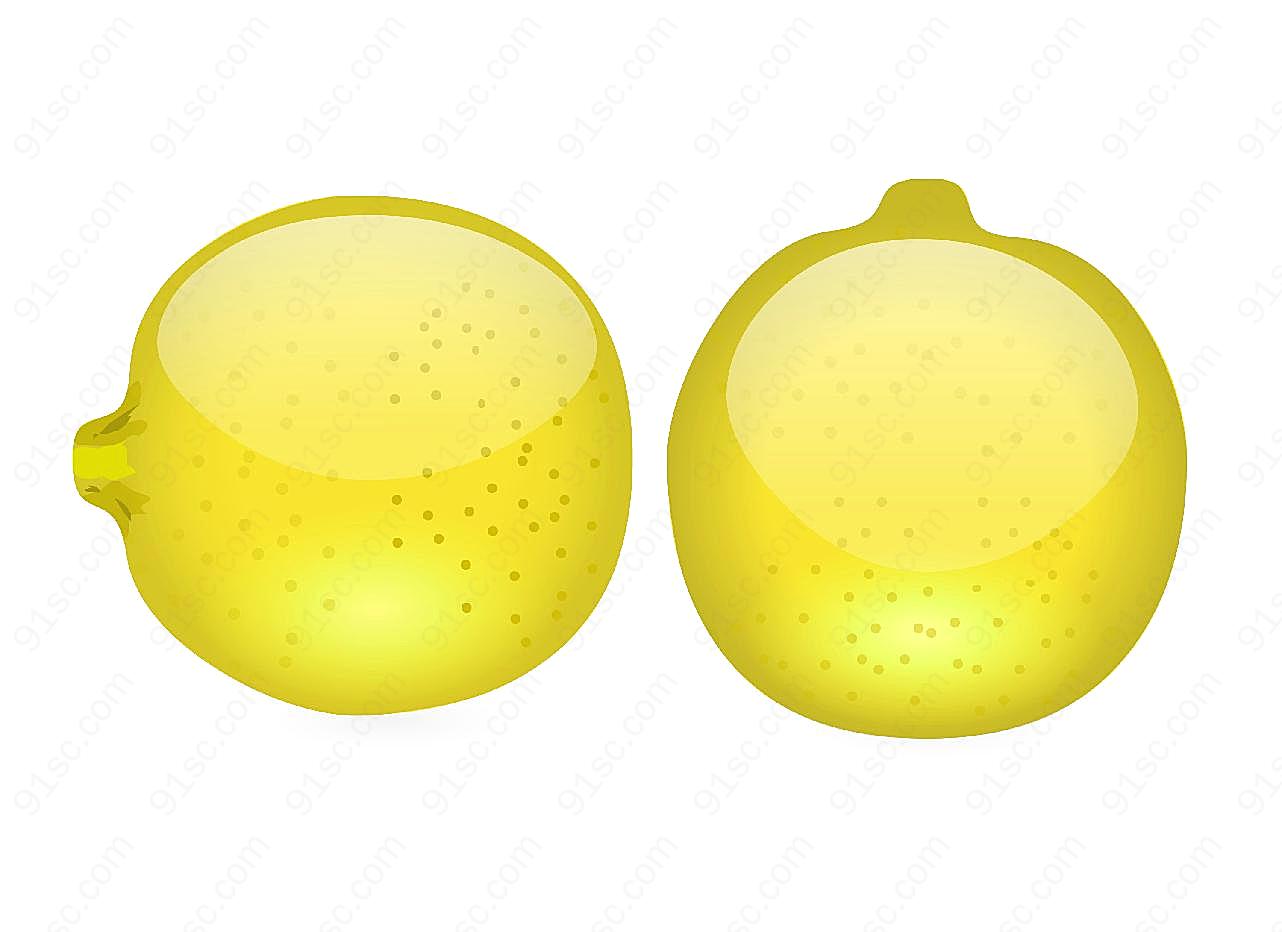 卡通柠檬素材图片水果