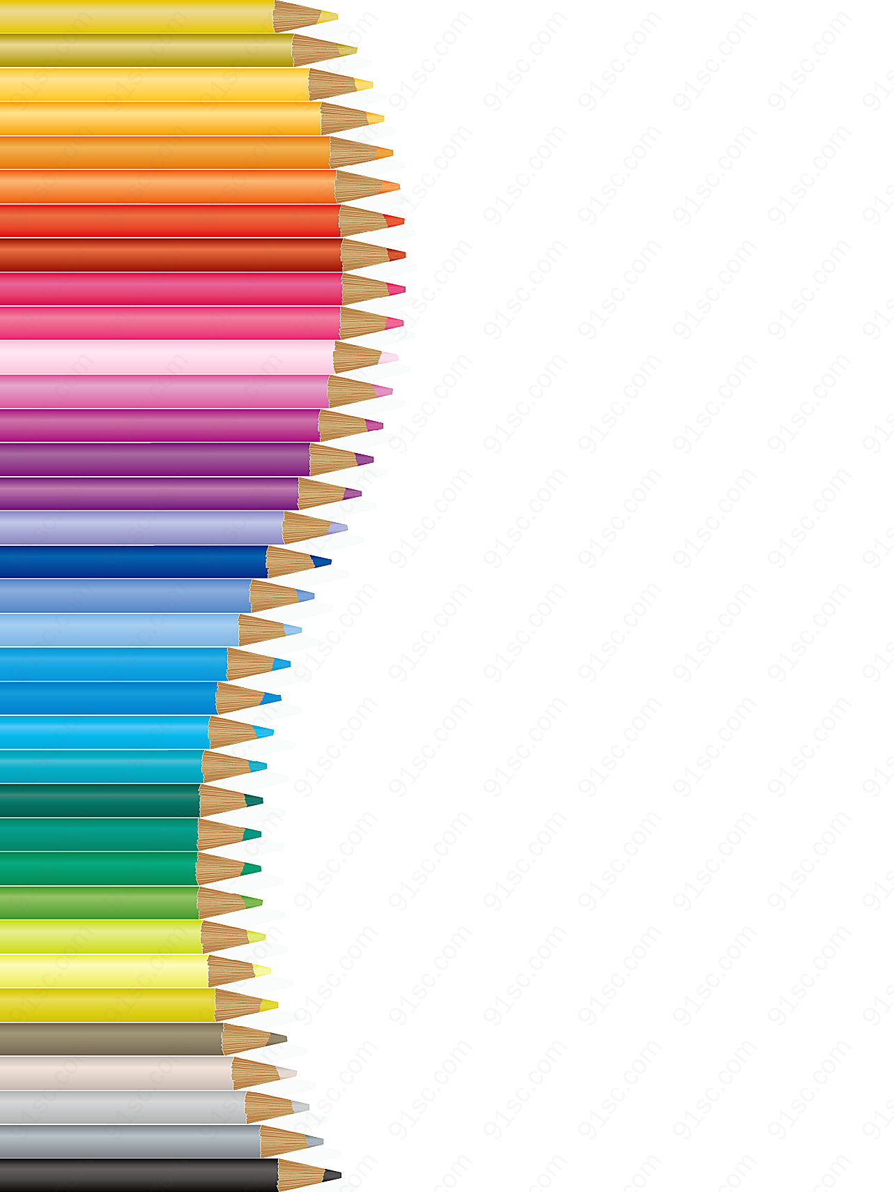 彩色铅笔矢量素材矢量学习用品
